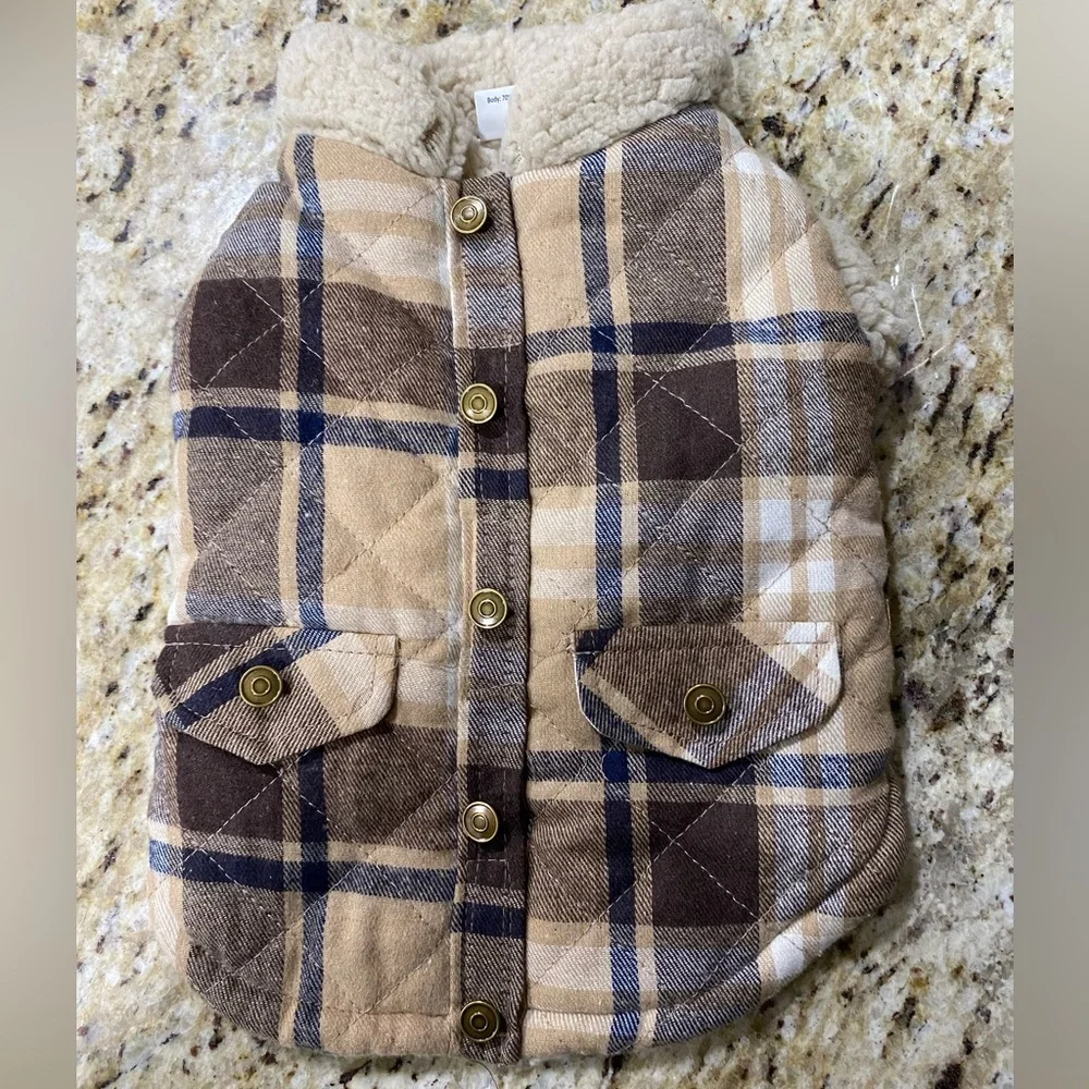 Top Paw Puppy Dog Plaid Sherpa Coat Small